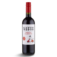 Гатто Матто Примитиво, красное сухое, Италия, 1 бутылка
