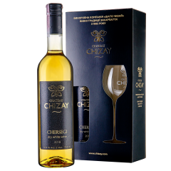 Шато Чизай Селект Подарочный Набор “Черсеги” (Бутылка+Бокал), белое сухое, Украина, 1 бутылка