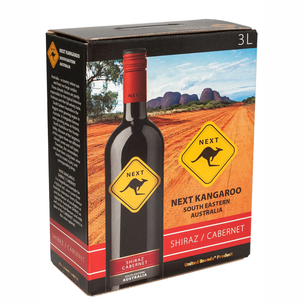 Вино Next Kangaroo Shiraz Cabernet, Bag in Box, красное сухое, 3л