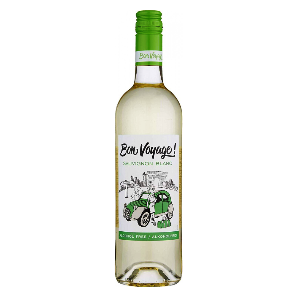 Вино Bon Voyage Sauvignon Blanc Alcohol Free, біле напівсухе, 0,75