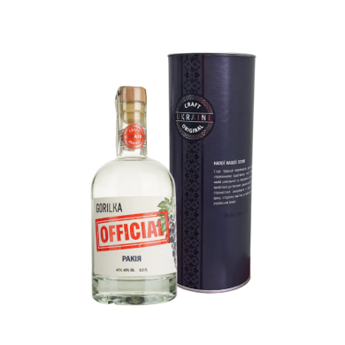 Дистиллят Горилка Офишл Ракия Gift Box, 0,5 л, Украина